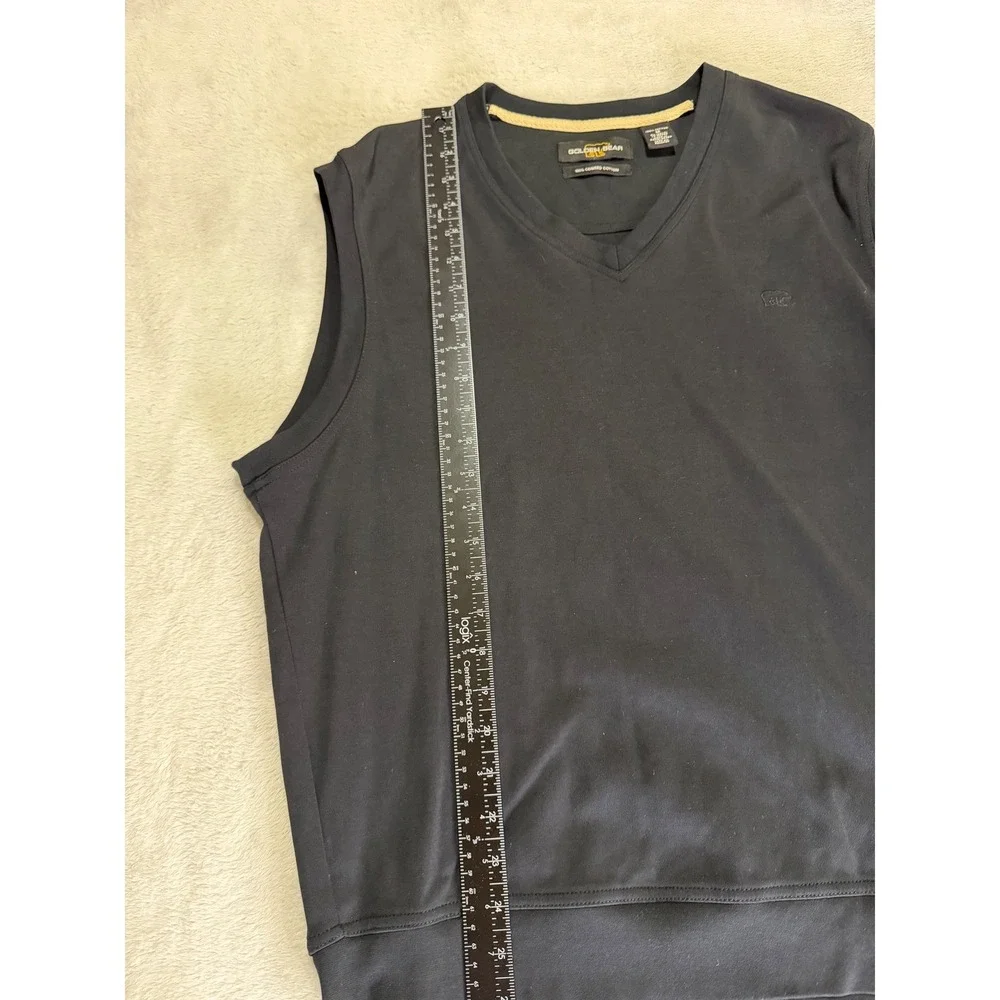 Golden Bear Golf Mens Black V-Neck Sweater Vest 100% Combed Cotton Size M